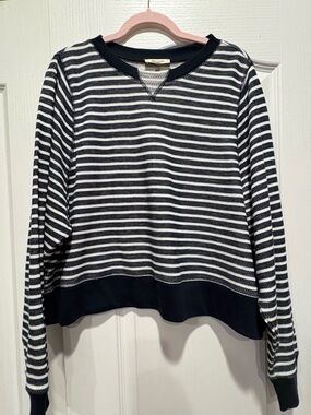 Striped Navy and White Madewell Crewneck